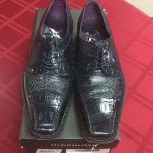 Men’s navy blue crock  and the lizard shoes